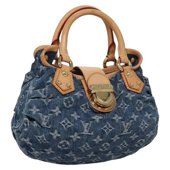 LOUIS VUITTON Monogram denim Preity Hand Bag Blue M95020 LV Auth BA268AV - Picture 1 of 16